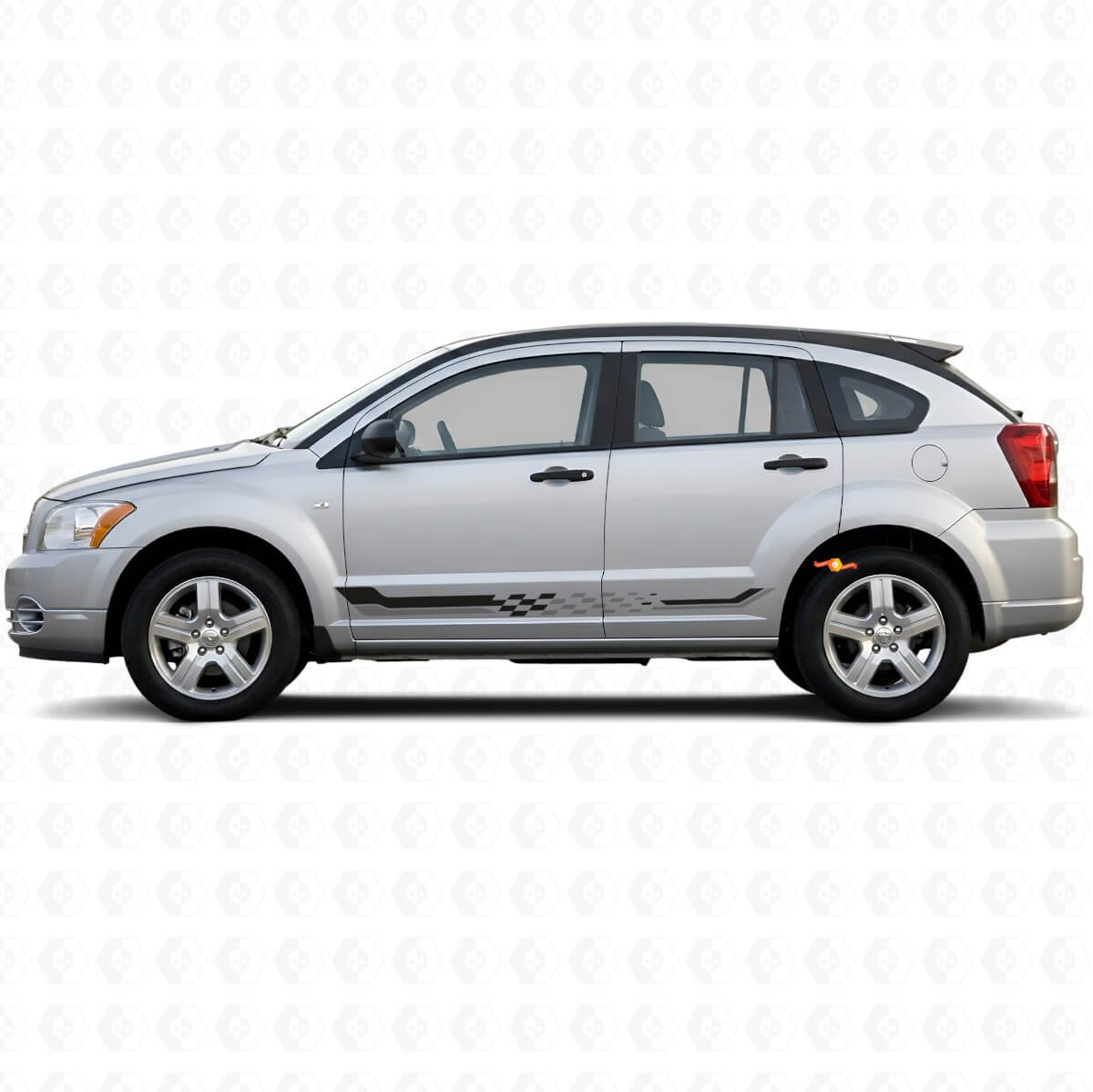 Autocross Flag Side Stripes Vinyl Decal for Dodge Caliber 2007-2012