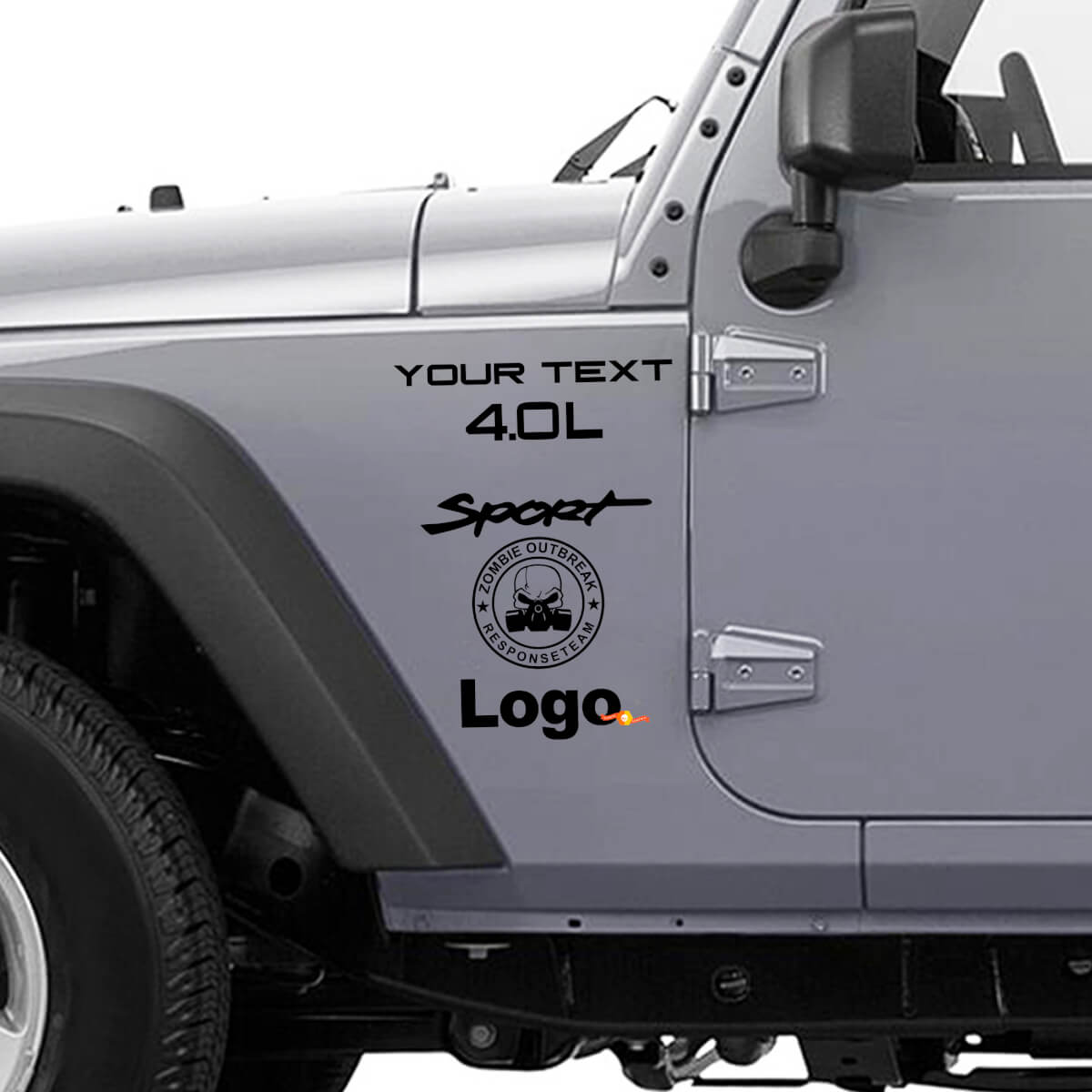 Zombie Outbreak Response Team Vinyl Decal Kit for Jeep Wrangler Rubicon