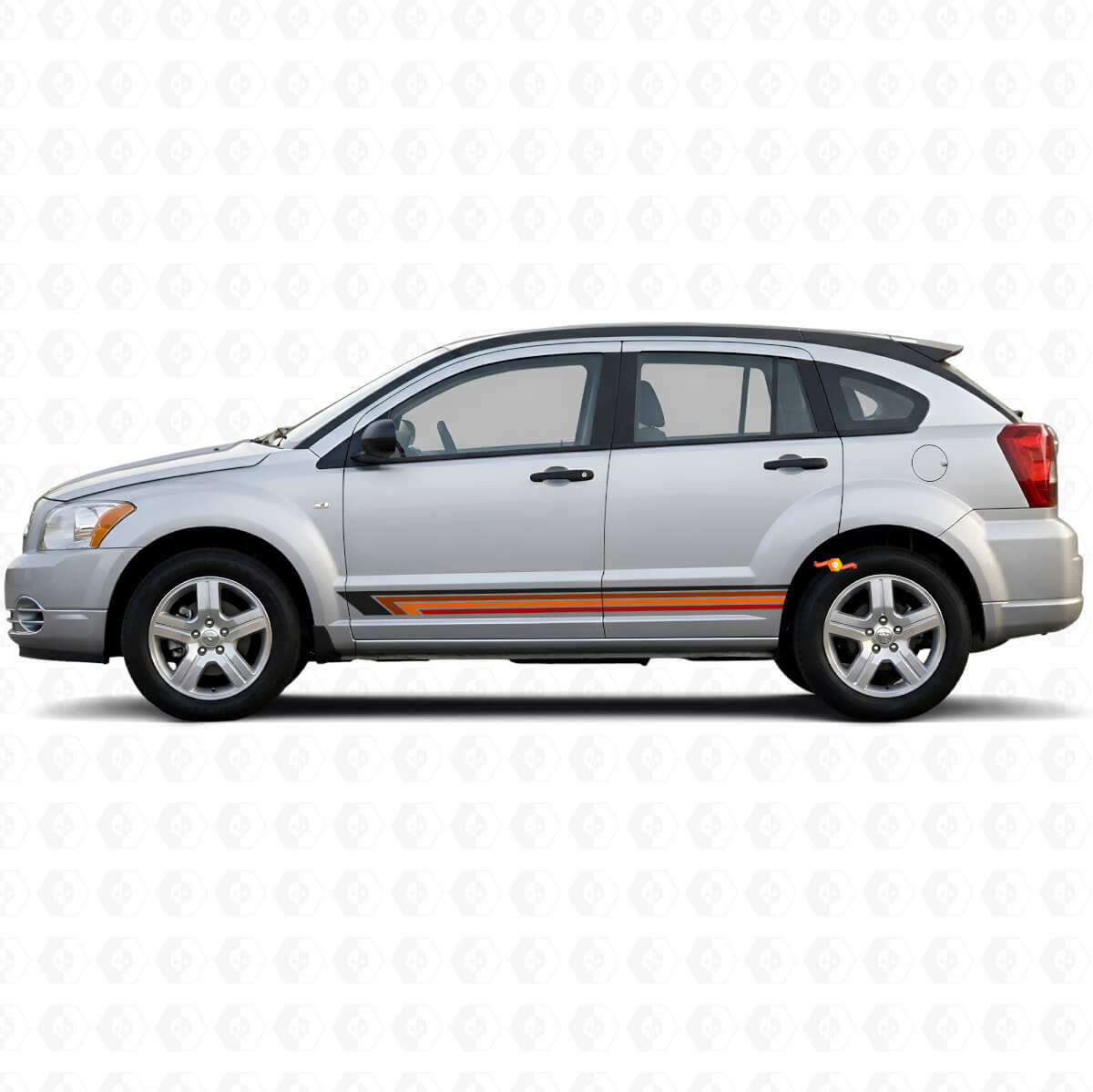 Vintage Straight Stripes Side Vinyl Decal for Caliber 2007-2012