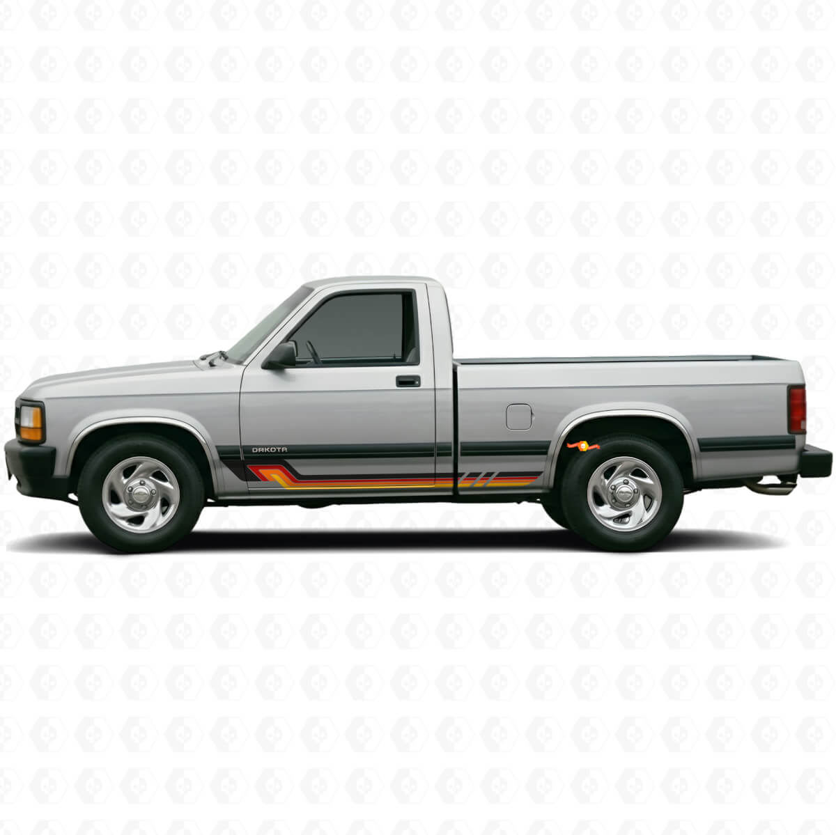 Adhesivo de vinilo con franjas laterales estilo vintage para Dodge Dakota 1987-1996