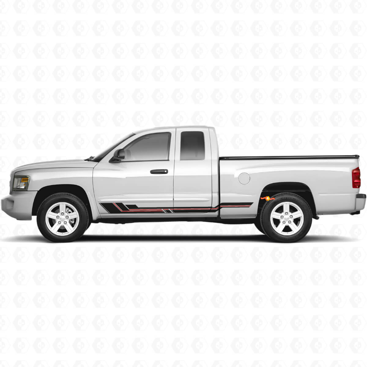 Vinyle autocollant avec bandes courbées pour panneau latéral Dodge Dakota 2005-2011