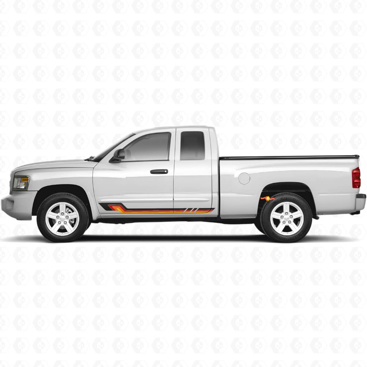 Vinyl Decal with Vintage Style Side Stripes for Dodge Dakota 2005-2011