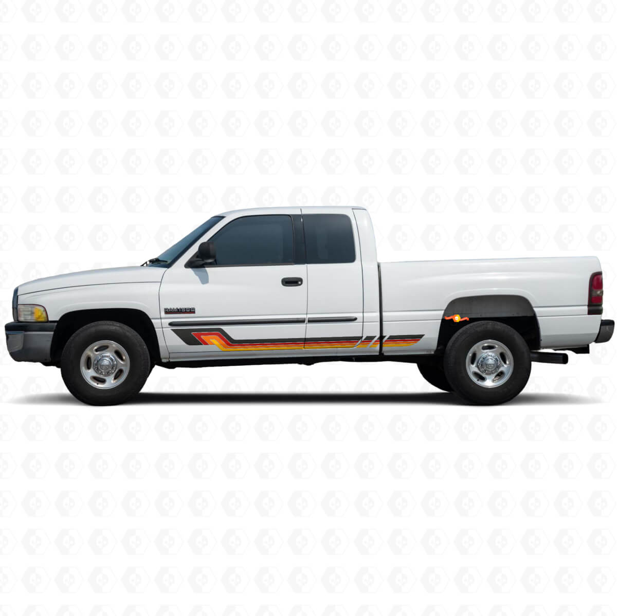 Autocollant vinyle à rayures latérales style vintage pour Dodge Ram 1500 1994-2001