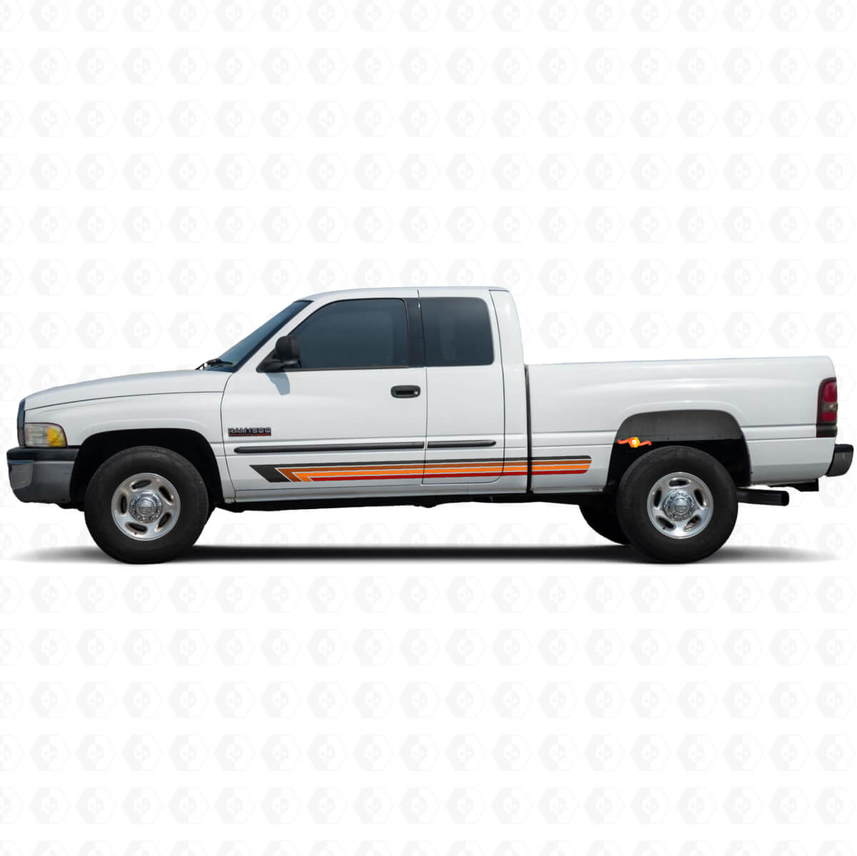 Vintage Straight Stripes Side Vinyl Decal for Ram 1500 1994-2001