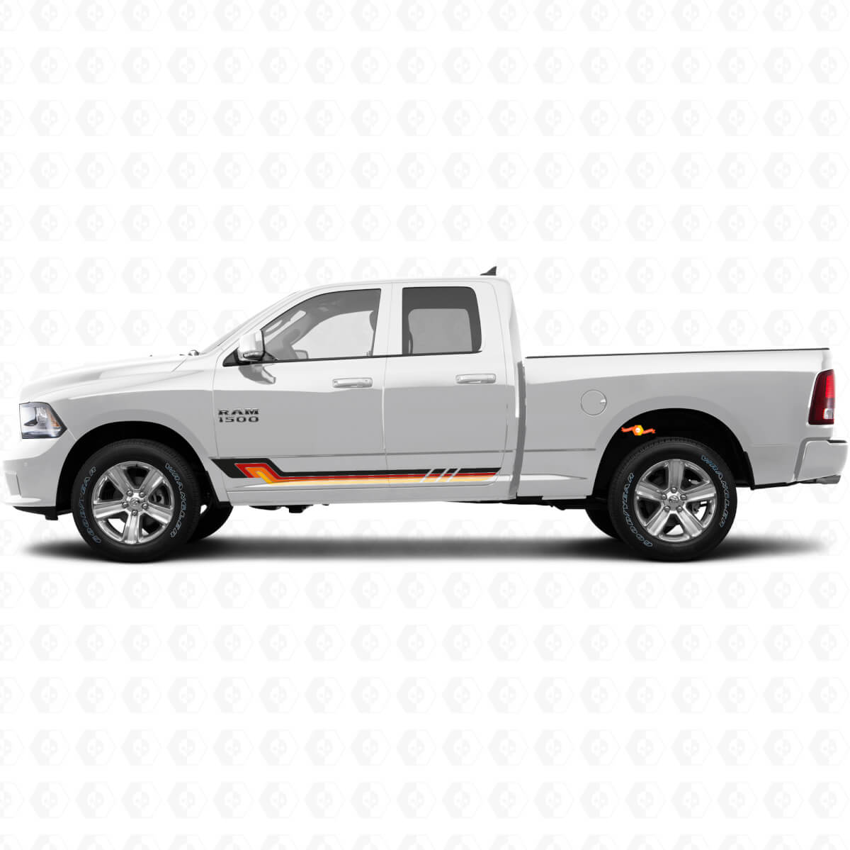 Décalcomanie Vinyle à Bandes Latérales Style Vintage pour Dodge Ram 1500 2011-2018