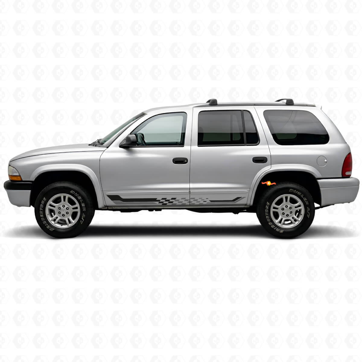 Autocross Flag Side Stripes Vinyl Decal for Dodge Durango 1998-2003