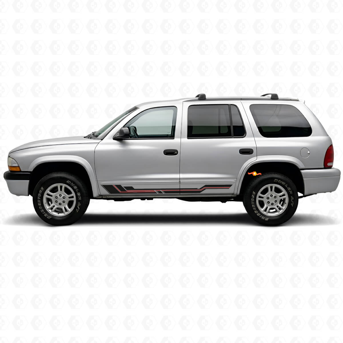 Vinyle autocollant de bas de caisse à rayures courbes pour Dodge Durango 1998-2003