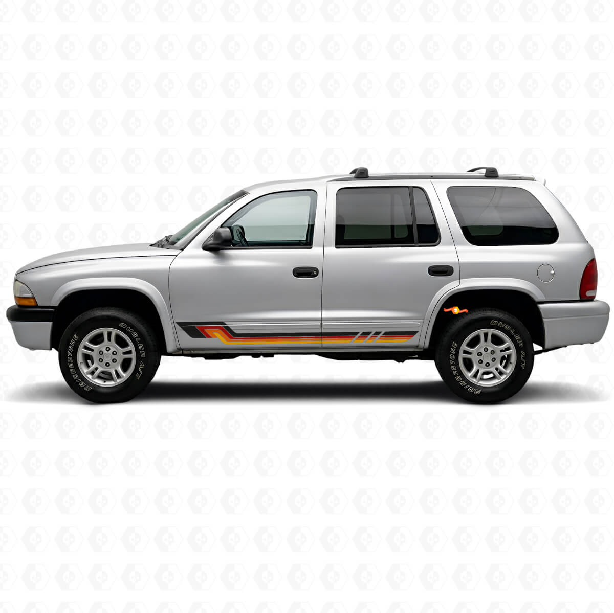 Vinyl Decal with Vintage Style Side Stripes for Dodge Durango 1998-2003