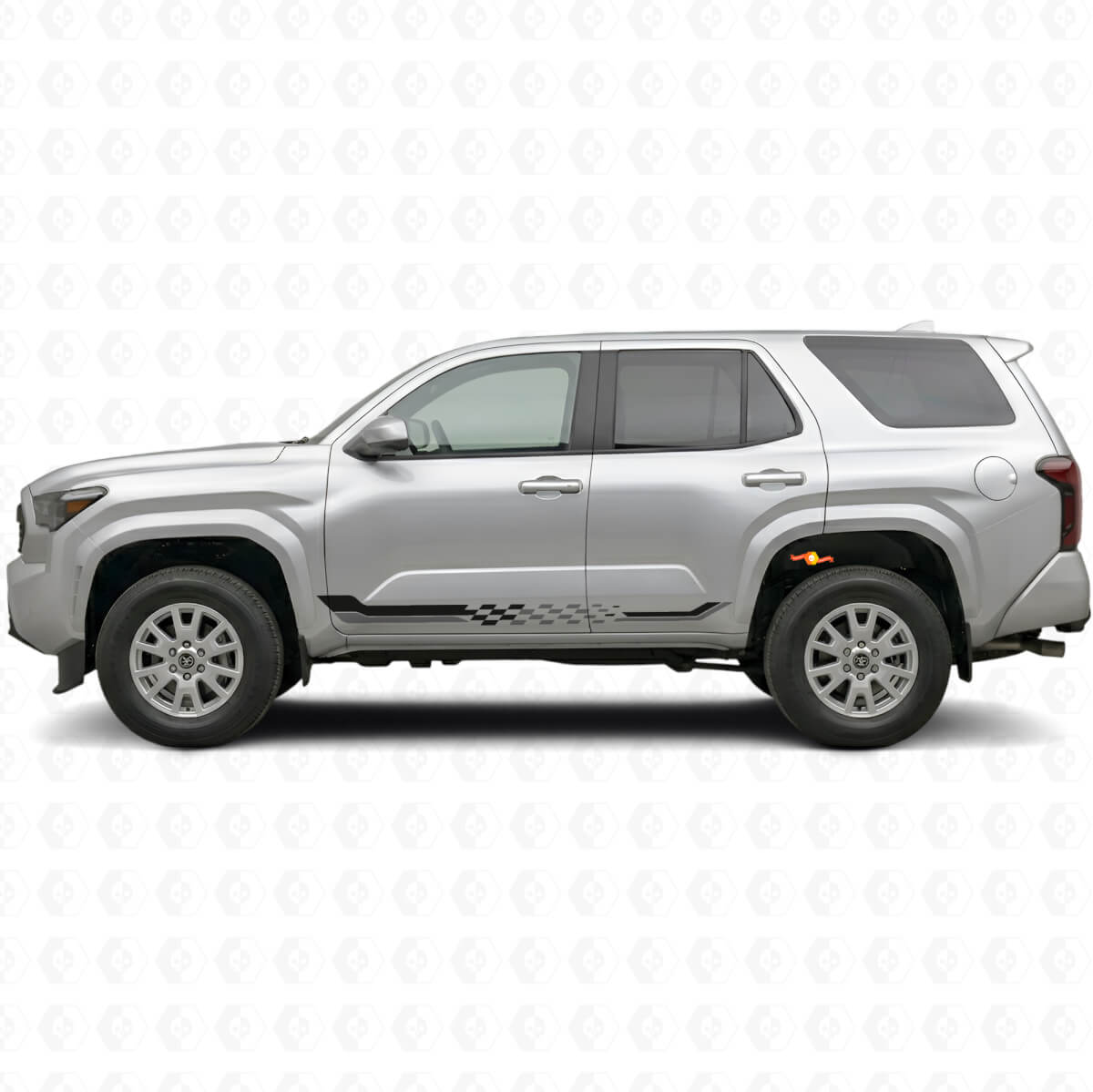 Déco Vinyle Bandes Latérales Drapeau à Damier pour Toyota 4Runner 2024+