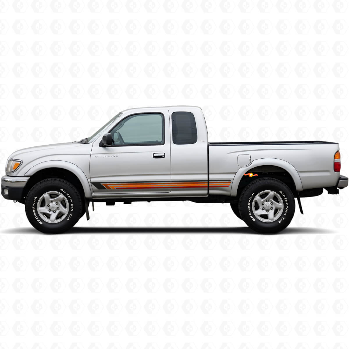 Vintage Straight Stripes Side Vinyl Decal for Toyota Tacoma 1995-2004