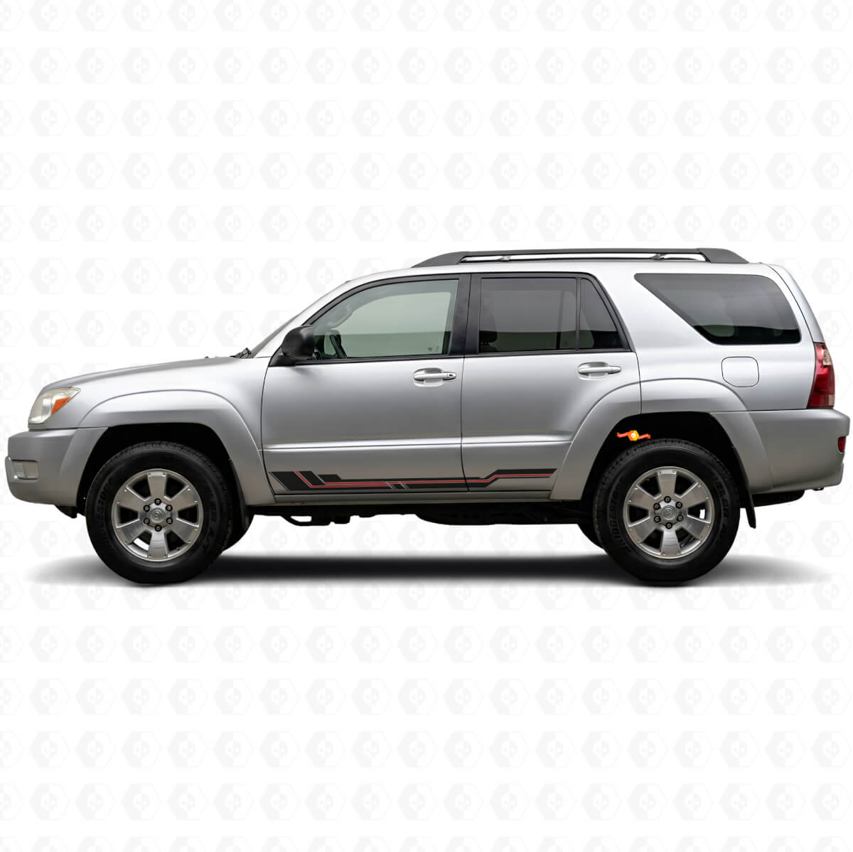 Curved Stripes Rocker Panel Vinyl Decal for Toyota 4Runner 2002-2009