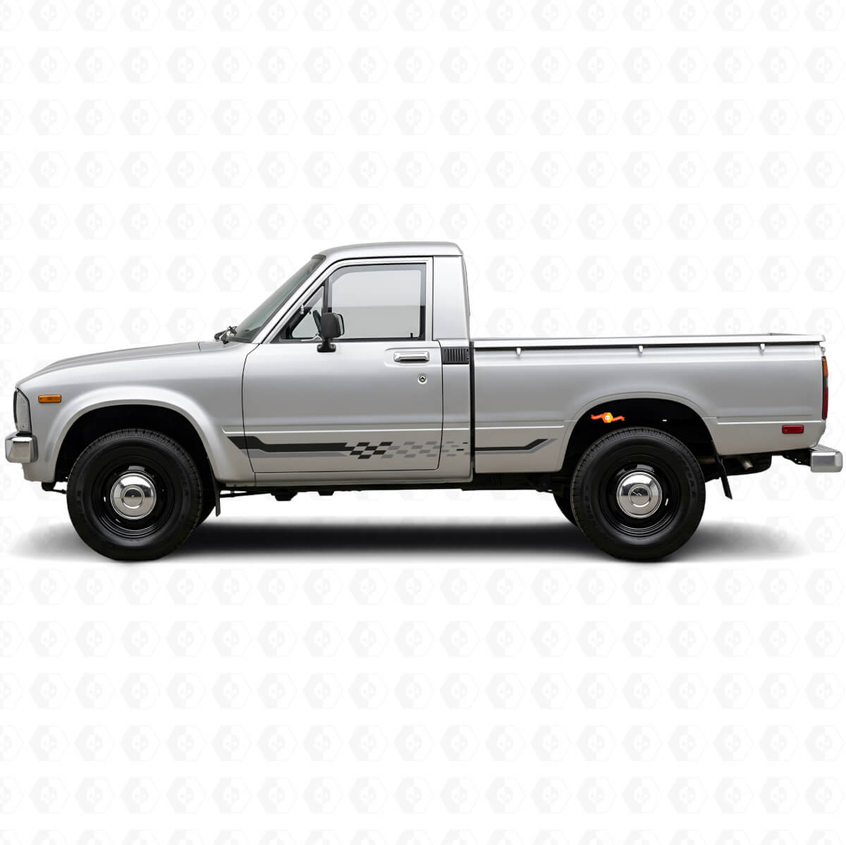Checkered Flag Side Stripes Vinyl Decal for Toyota Hilux 1978-1983