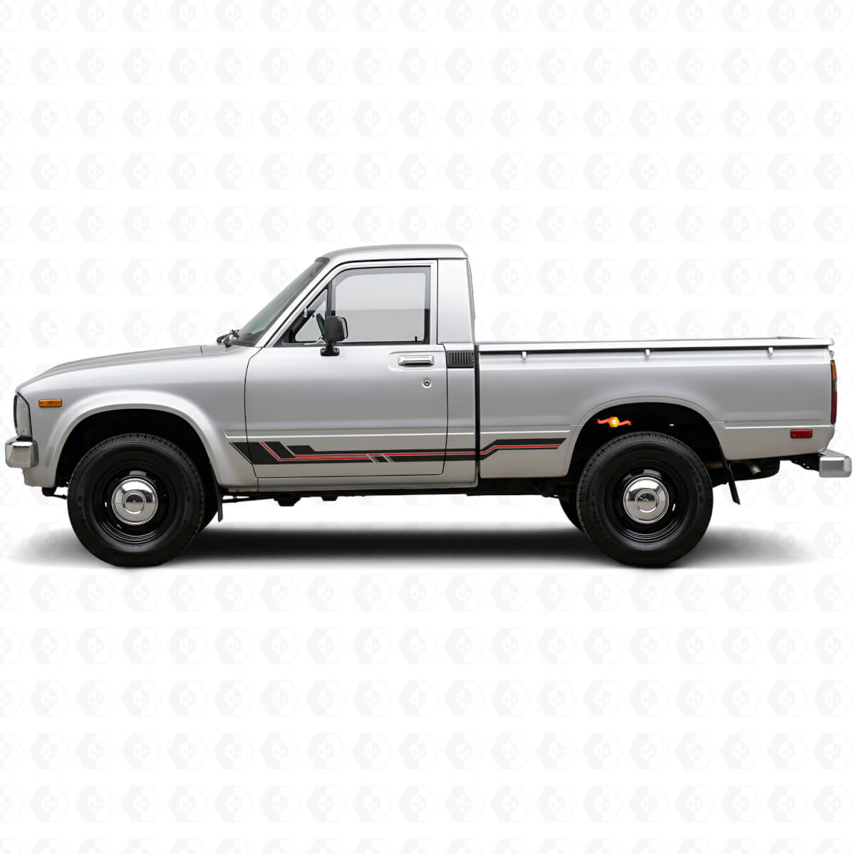 Curved Stripes Rocker Panel Vinyl Decal for Toyota Hilux 1978-1983