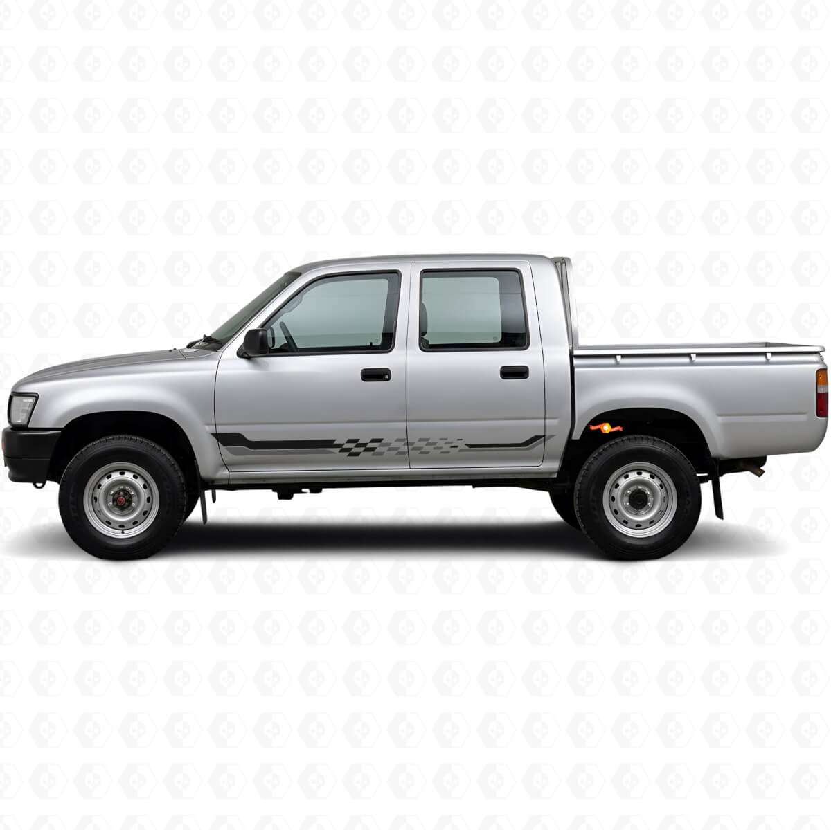 Checkered Flag Side Stripes Vinyl Decal for Toyota Hilux 1988-1997