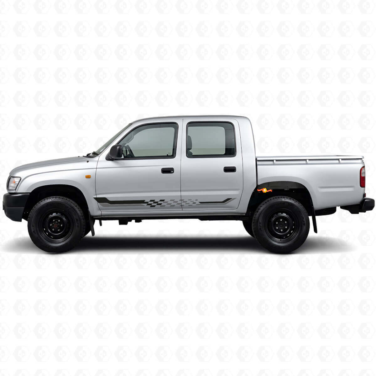 Checkered Flag Side Stripes Vinyl Decal for Toyota Hilux 1997-2004