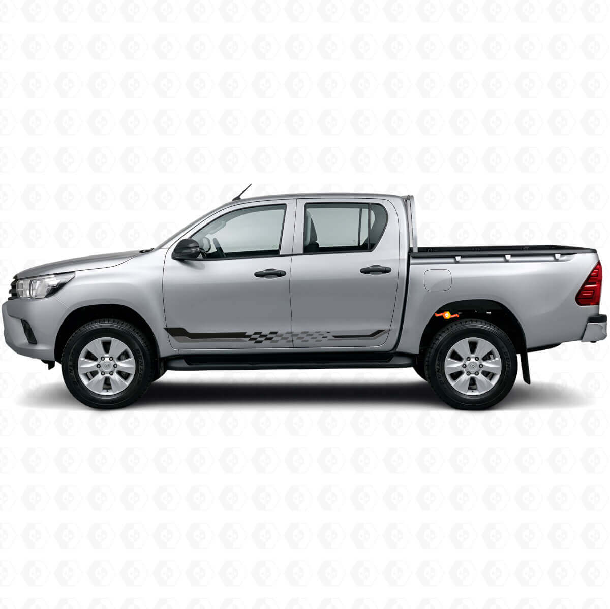 Checkered Flag Side Stripes Vinyl Decal for Toyota Hilux 2015+