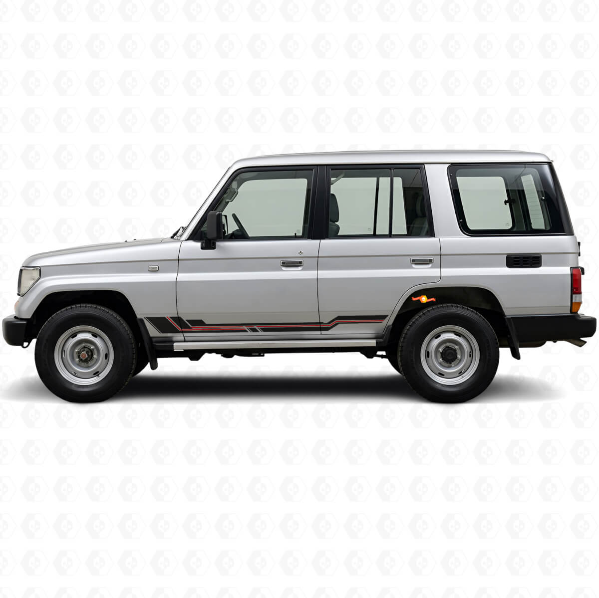 Curved Stripes Rocker Panel Vinyl Decal for Toyota Land Cruiser Prado 1990-1996