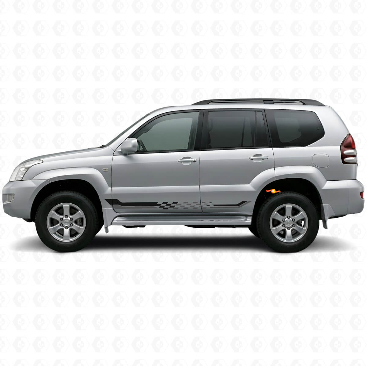 Checkered Flag Side Stripes Vinyl Decal for Toyota Land Cruiser Prado 2002-2009
