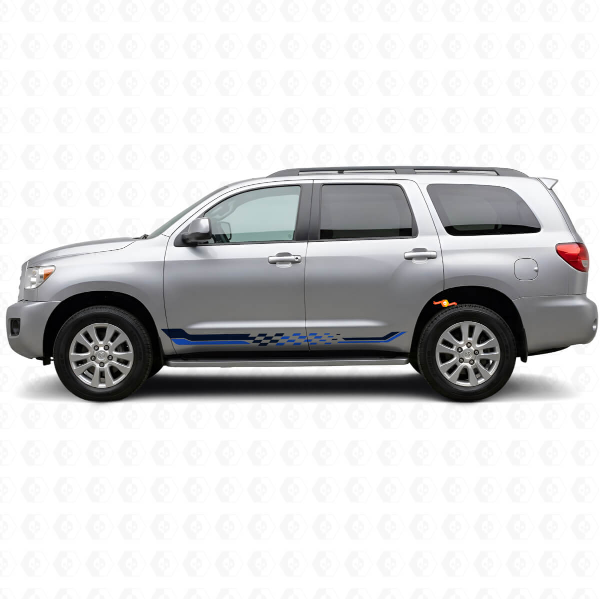 Checkered Flag Side Stripes Vinyl Decal for Toyota Sequoia 2007-2022