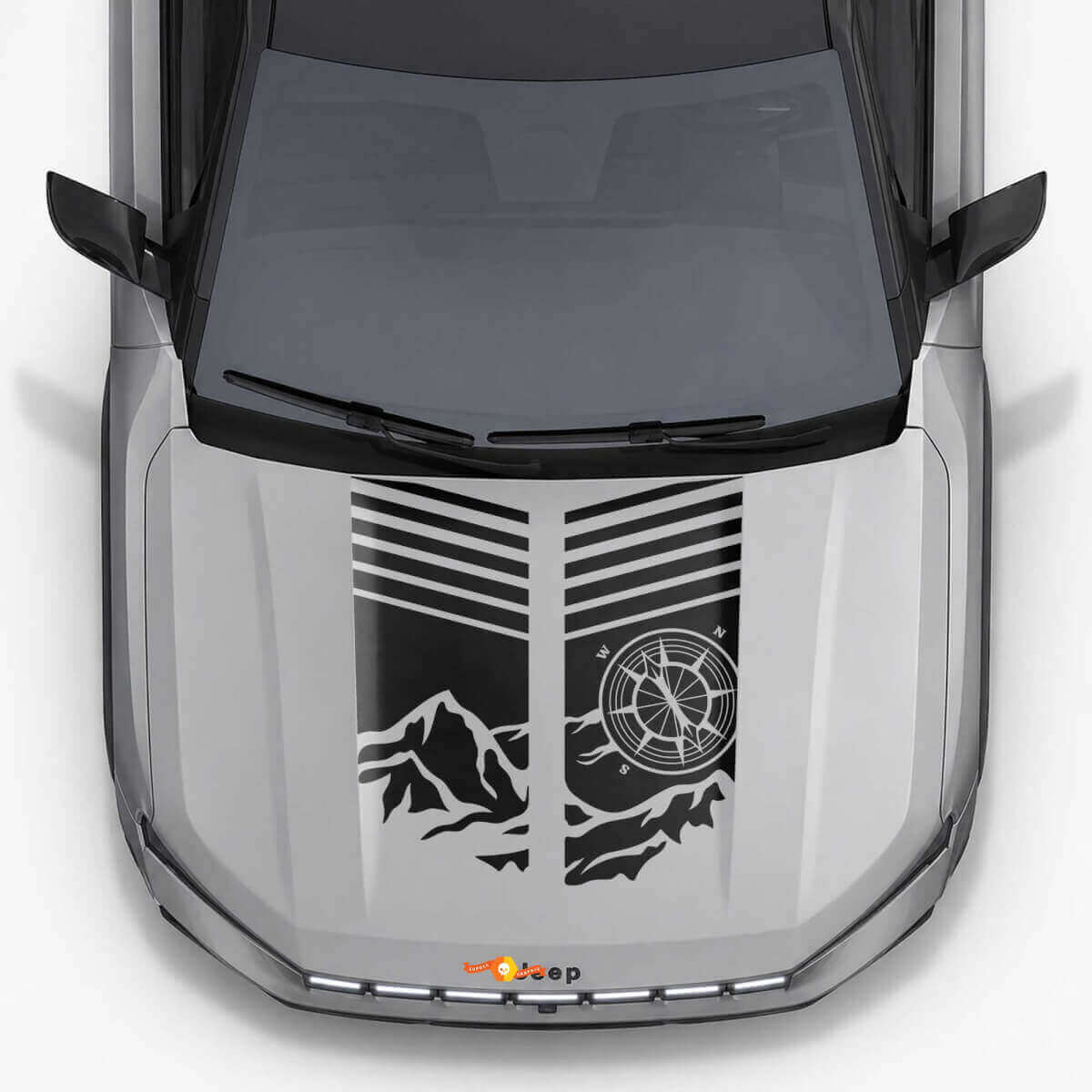 Mountain Style Hood Stripes Vinyl Decal for Jeep Compass 2026