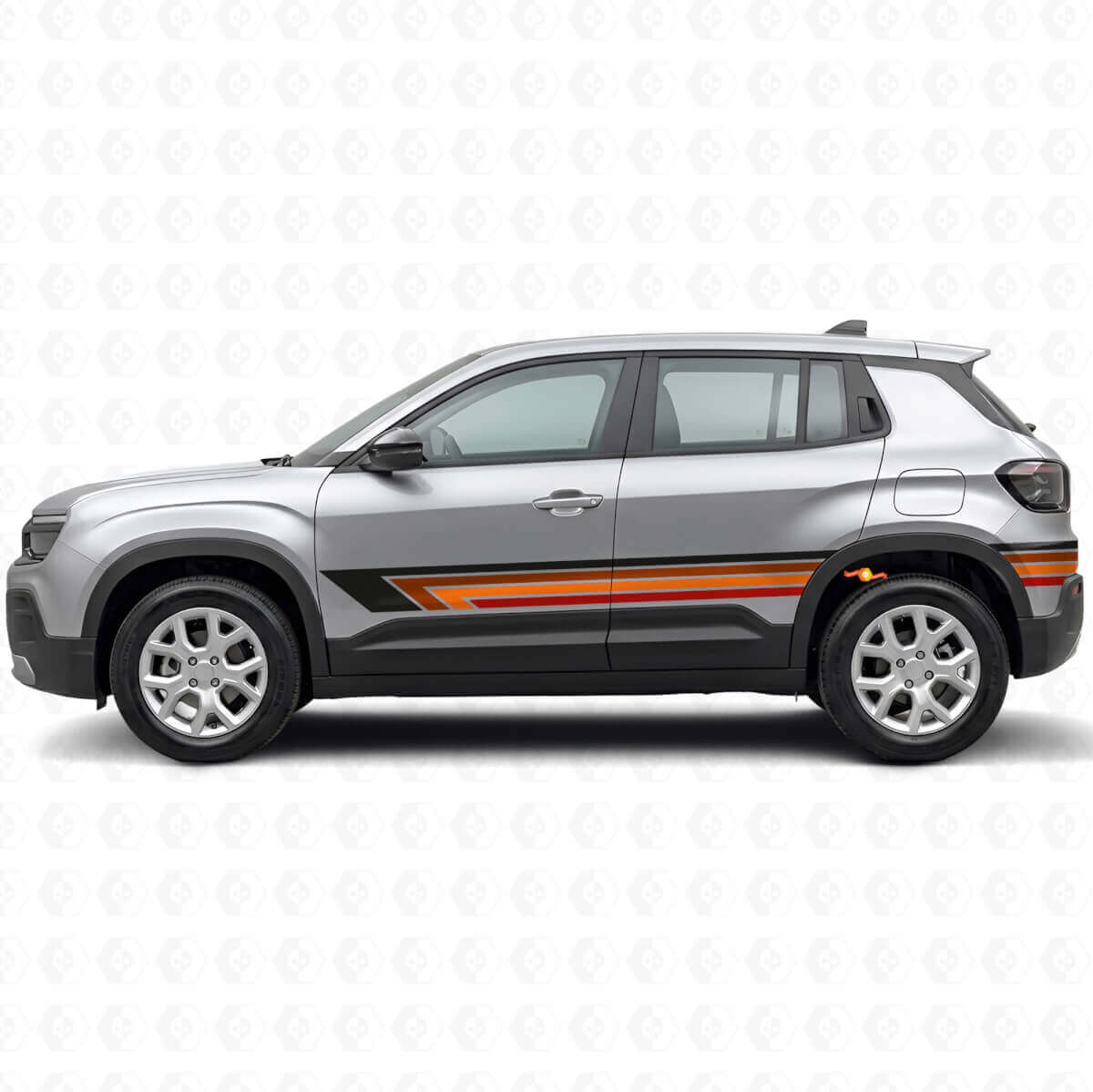 Vintage Straight Stripes Side Vinyl Decal for Jeep Avenger 2023+