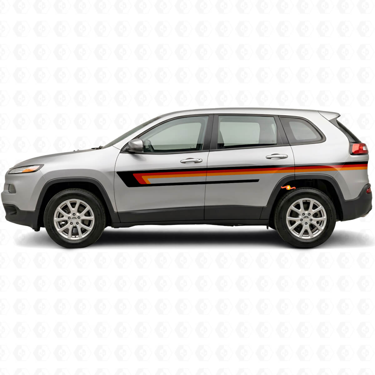 Triple Stripes Door Side Vinyl Decal for Jeep Cherokee KL 2013-2023