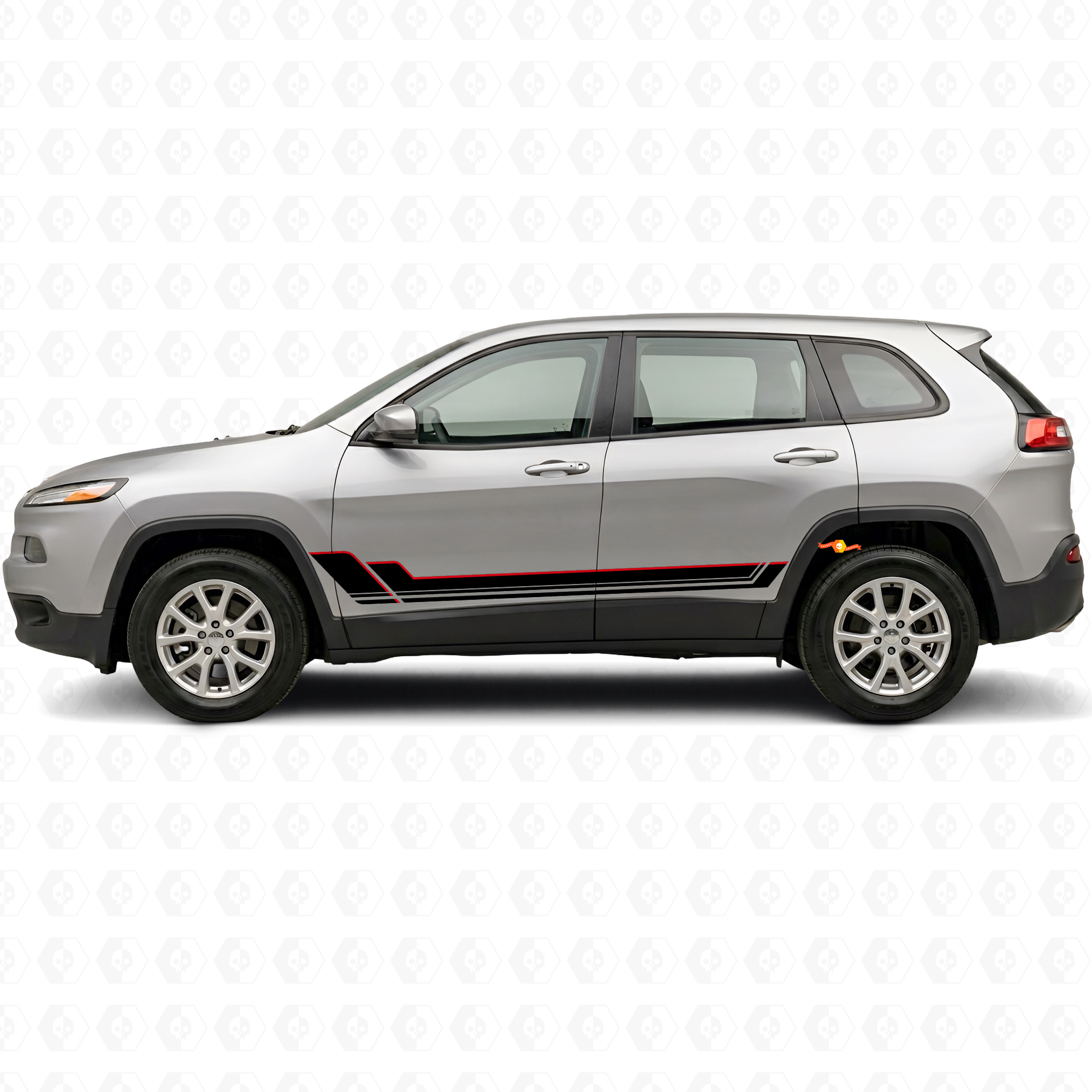 Twin Stripes Doors Vinyl Decal Kit for Jeep Cherokee KL 2013-2023