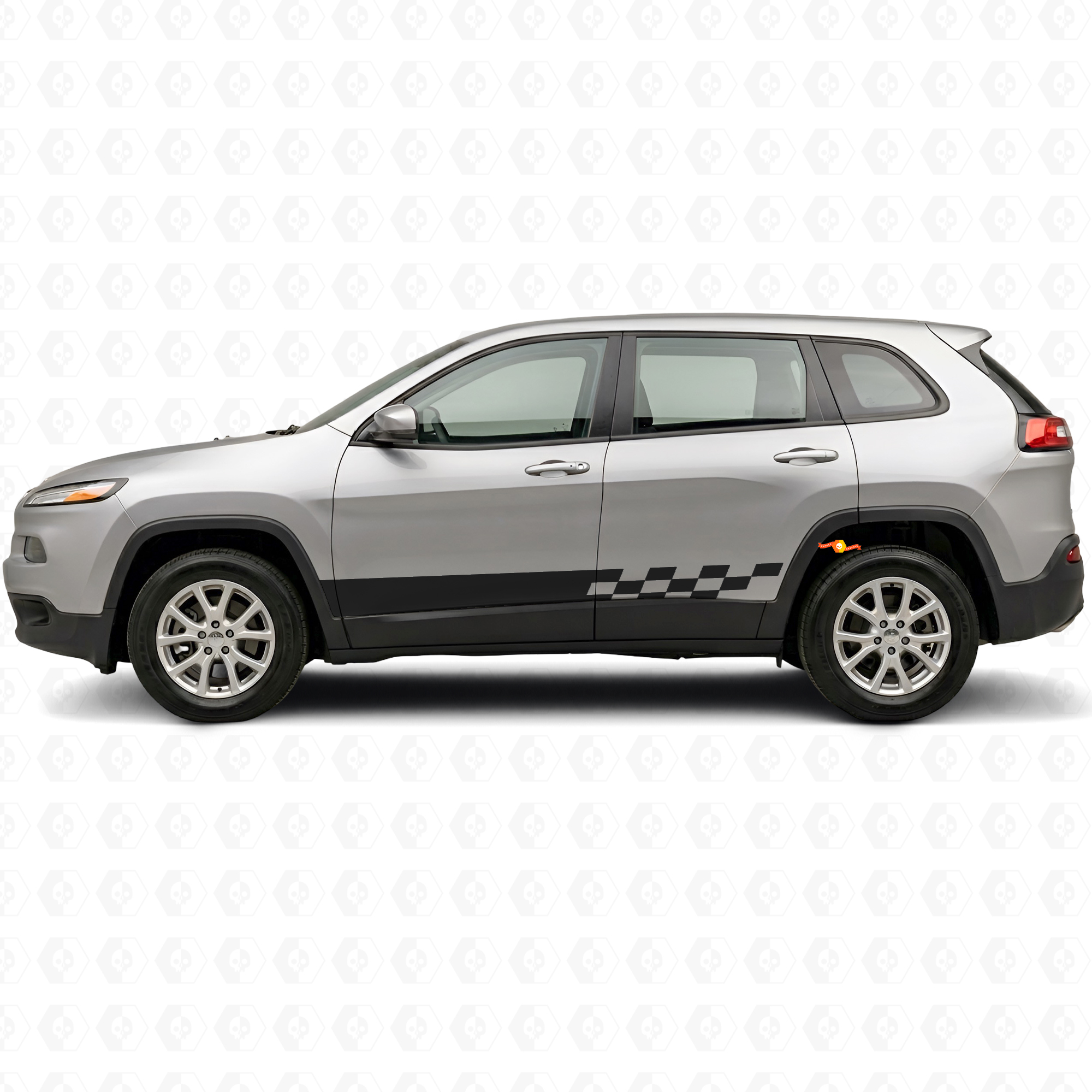 Checkered Stripes Side Vinyl Decal for Jeep Cherokee KL 2013-2023