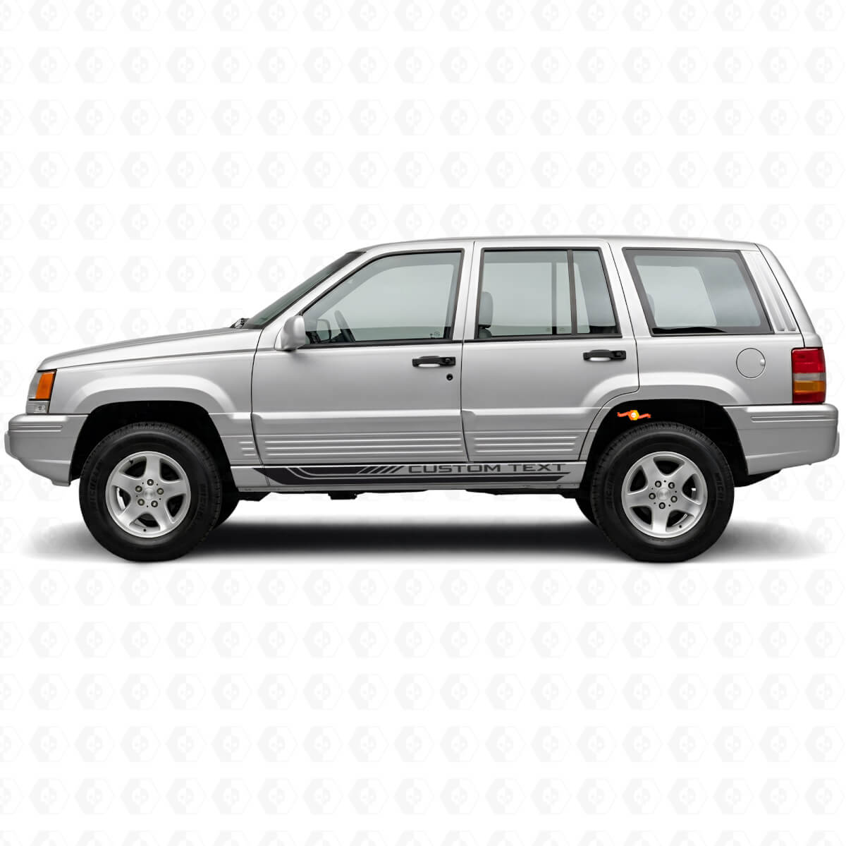 Checkered Curved Side Stripes Vinyl Decal for Jeep Grand Cherokee 1993-1998