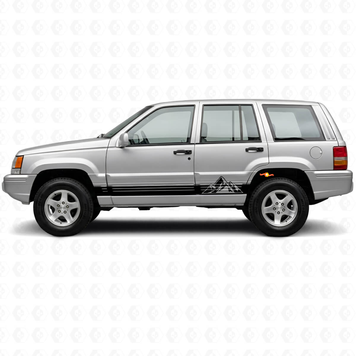 Mountains Style Stripes Side Vinyl Decal for Jeep Grand Cherokee 1993-1998