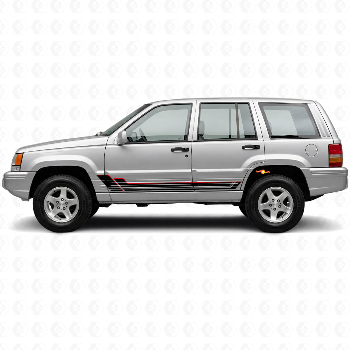 Twin Stripes Doors Vinyl Decal Kit for Jeep Grand Cherokee 1993-1998