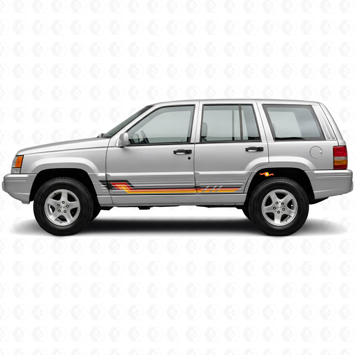 Vintage Style Side Stripes Vinyl Decal for Jeep Grand Cherokee 1993-1998