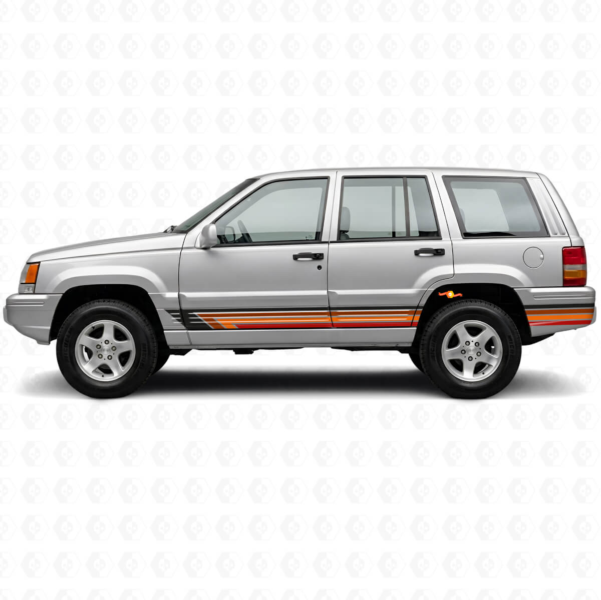 Vintage Straight Stripes Side Vinyl Decal for Jeep Grand Cherokee 1993-1998