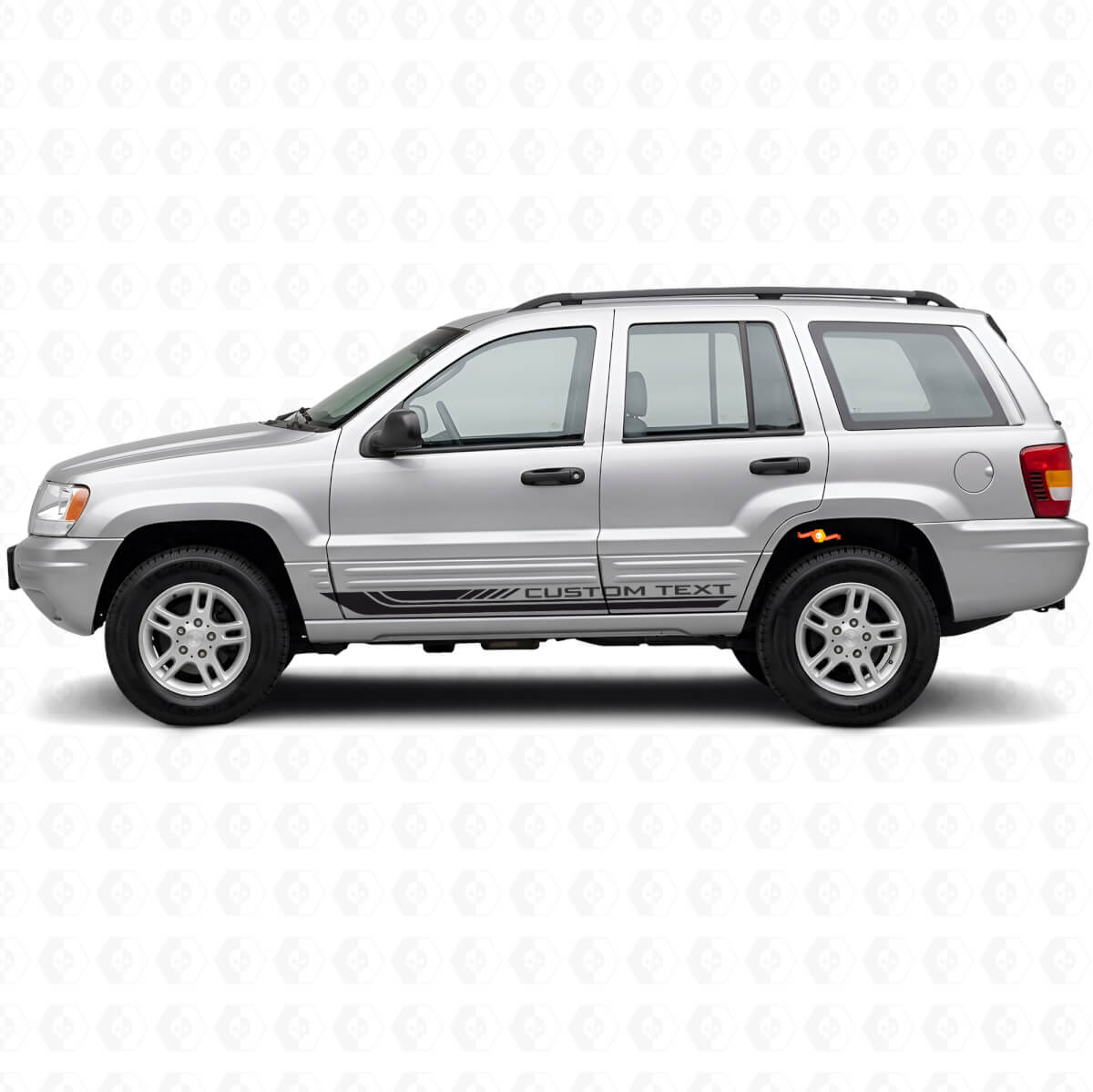 Checkered Curved Side Stripes Vinyl Decal for Jeep Grand Cherokee 1999-2004