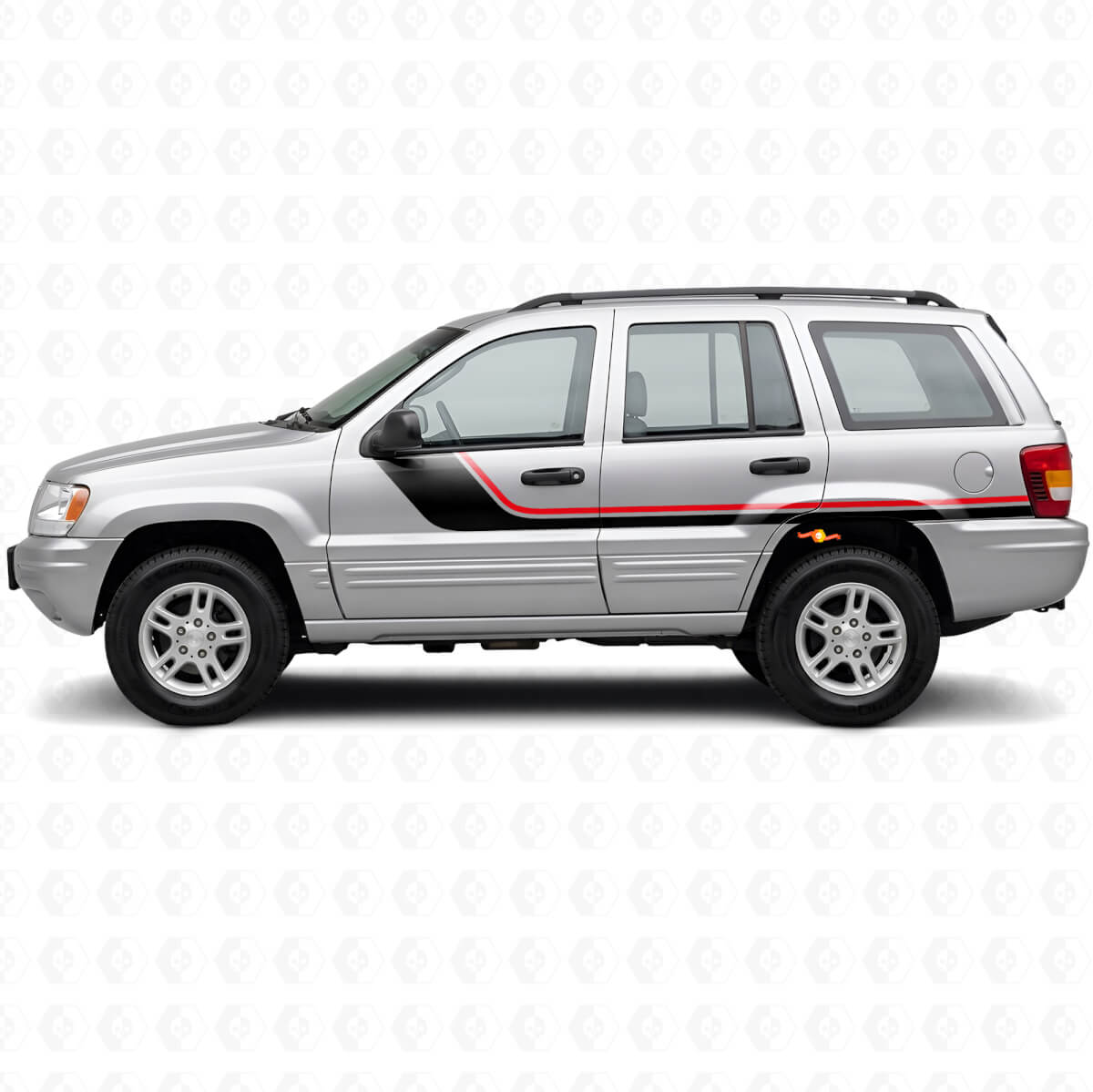 Twin Stripes Side Vinyl Decal for Jeep Grand Cherokee 1999-2004