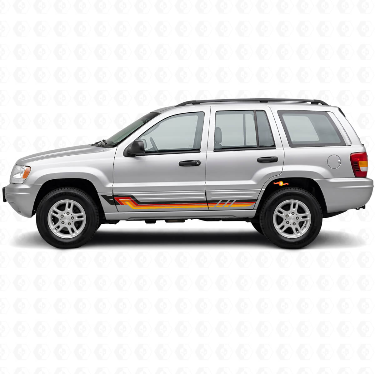 Vintage Style Side Stripes Vinyl Decal for Jeep Grand Cherokee 1999-2004