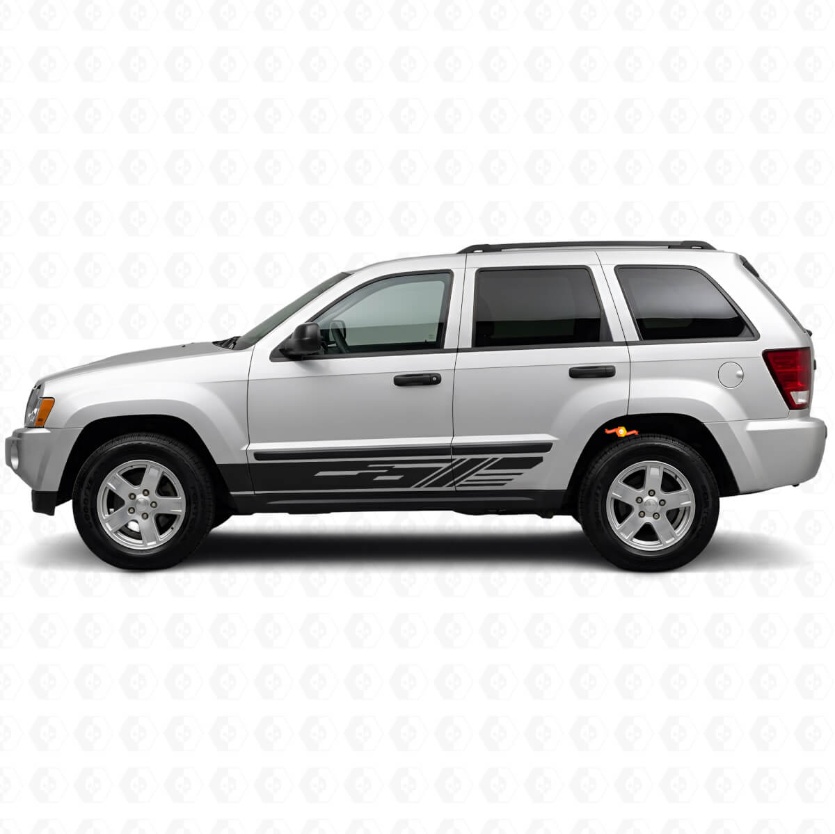 Decorated Side Stripes Vinyl Decal Kit for Jeep Grand Cherokee 2005-2010