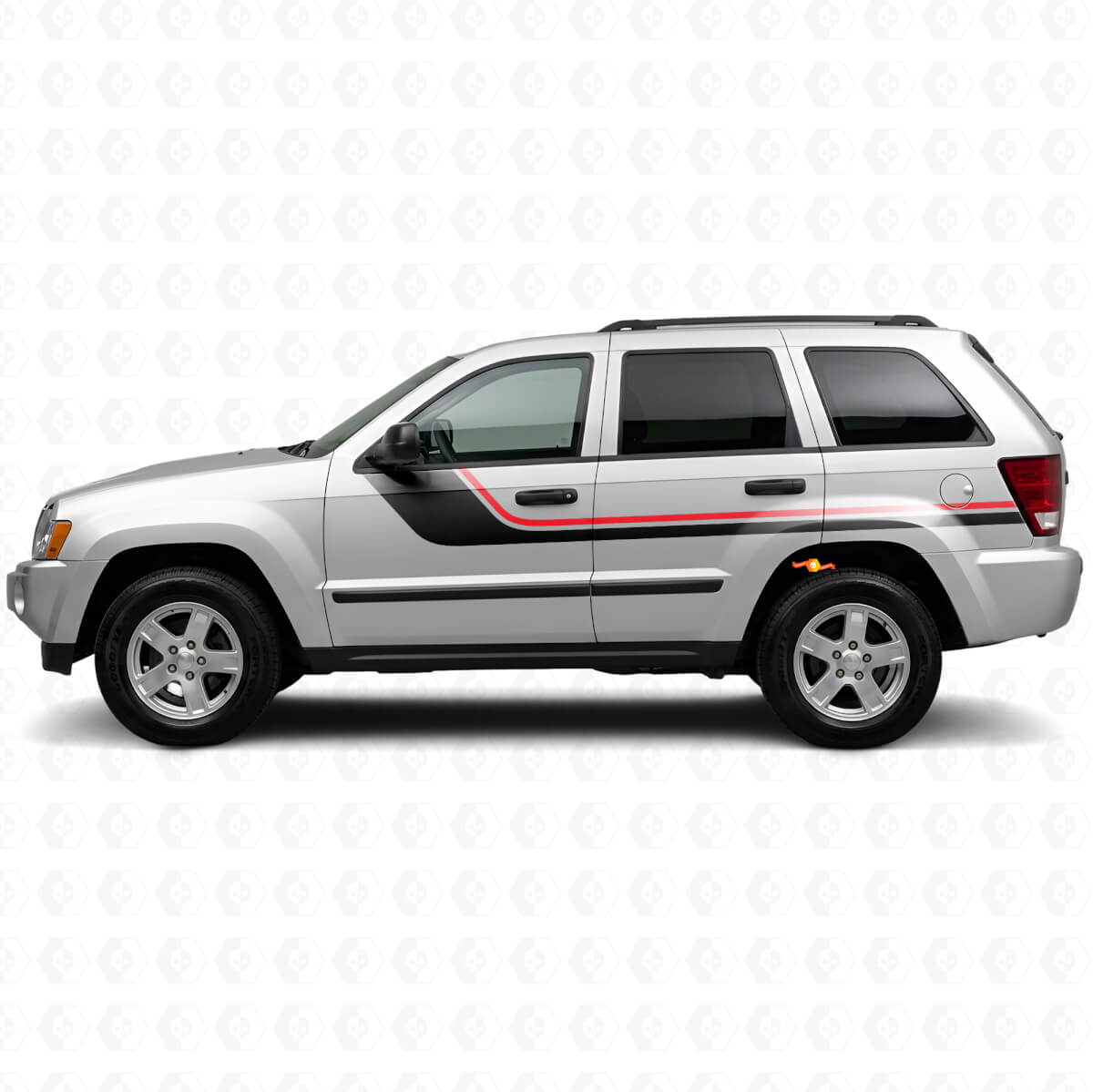 Twin Stripes Side Vinyl Decal for Jeep Grand Cherokee 2005-2010