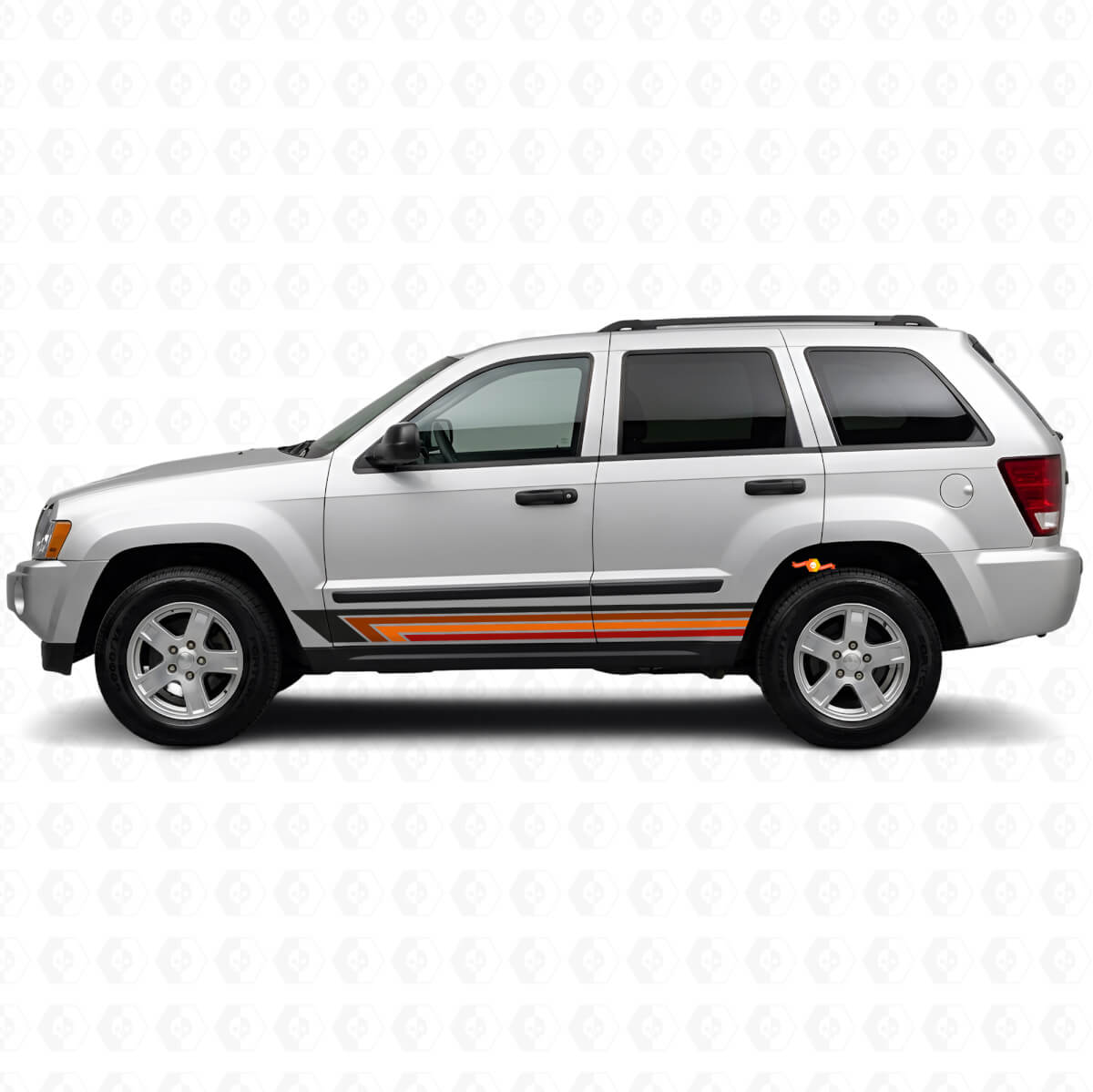 Vintage Straight Stripes Side Vinyl Decal for Jeep Grand Cherokee 2005-2010