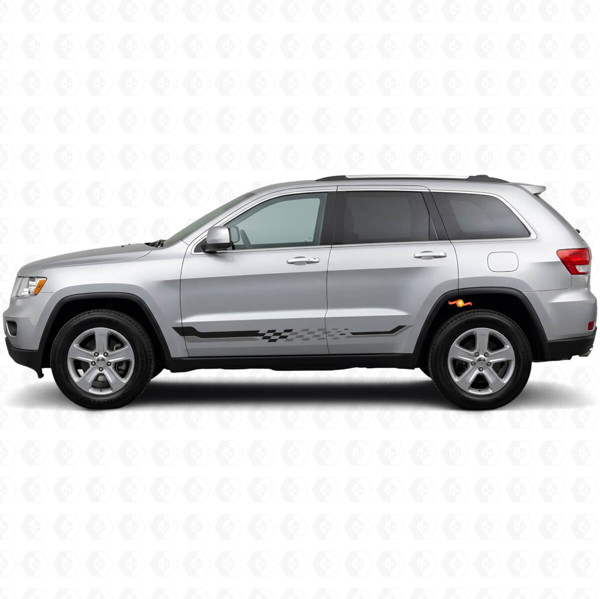 Checkered Flag Side Stripes Vinyl Decal for Jeep Grand Cherokee 2011-2021
