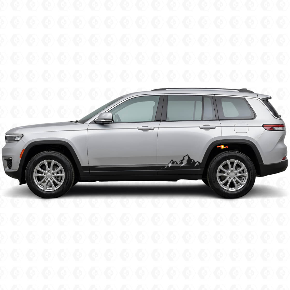 Mountains Thin Stripes Side Vinyl Decal for Jeep Grand Cherokee 2021+