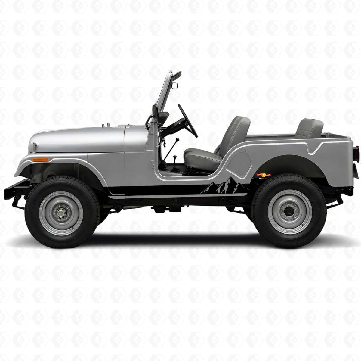 Mountains Wide Stripes Side Vinyl Decal for Jeep CJ-5 1955-1983