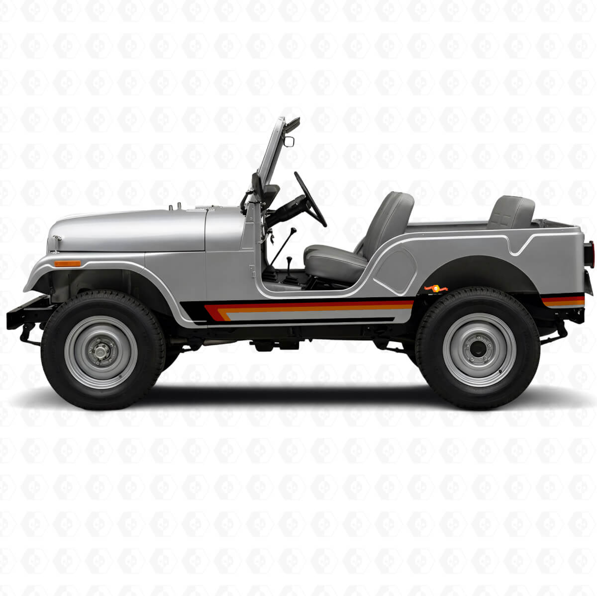 Triple Stripes Door Side Vinyl Decal for Jeep CJ-5 1955-1983