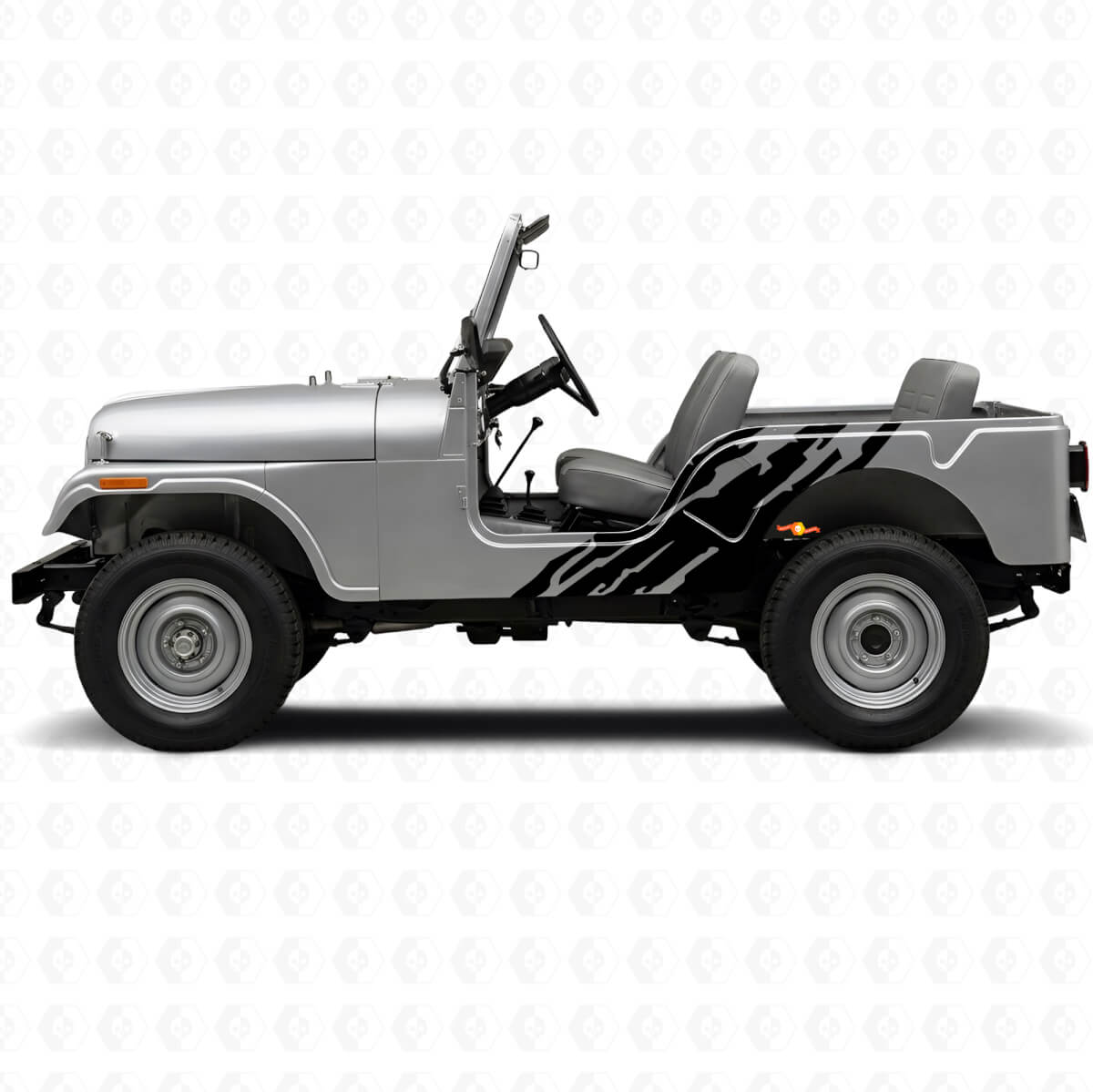 Mud Splash Graphic Side Vinyl Decal for Jeep CJ-5 1955-1983