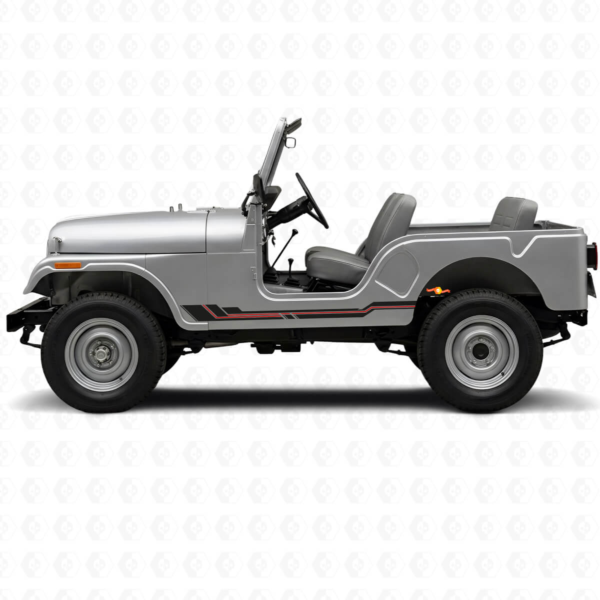 Curved Stripes Rocker Panel Vinyl Decal for Jeep CJ-5 1955-1983