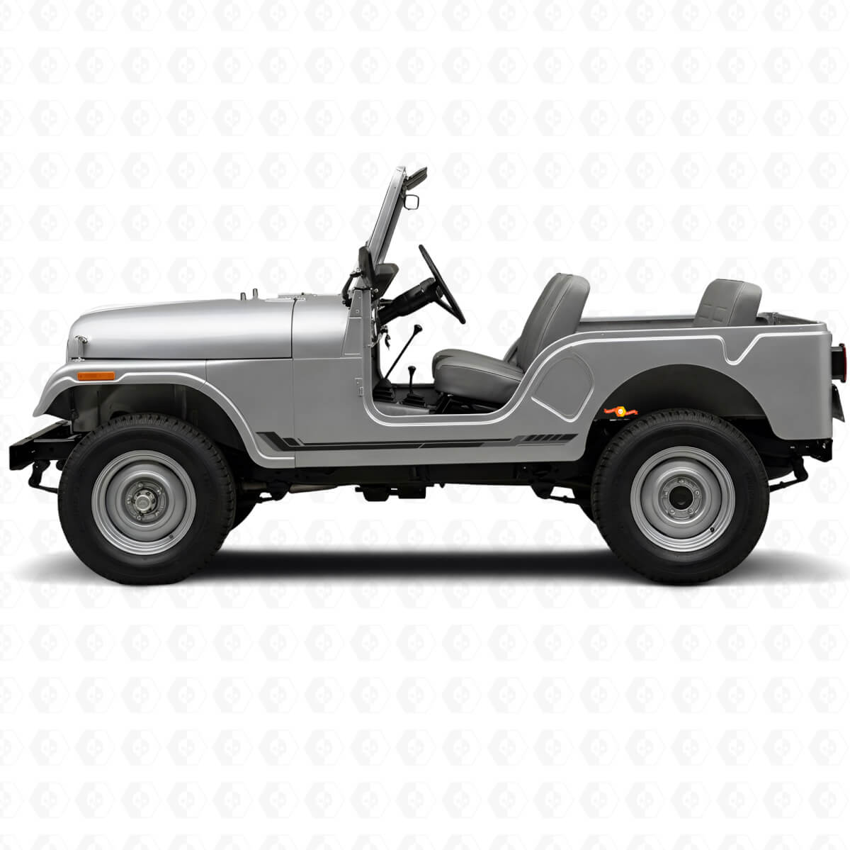 Racing Style Side Stripes Vinyl Decal for Jeep CJ-5 1955-1983