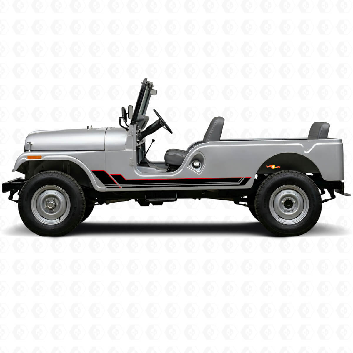 Twin Stripes Rocker Panel Vinyl Decal for Jeep CJ-6 1955-1975
