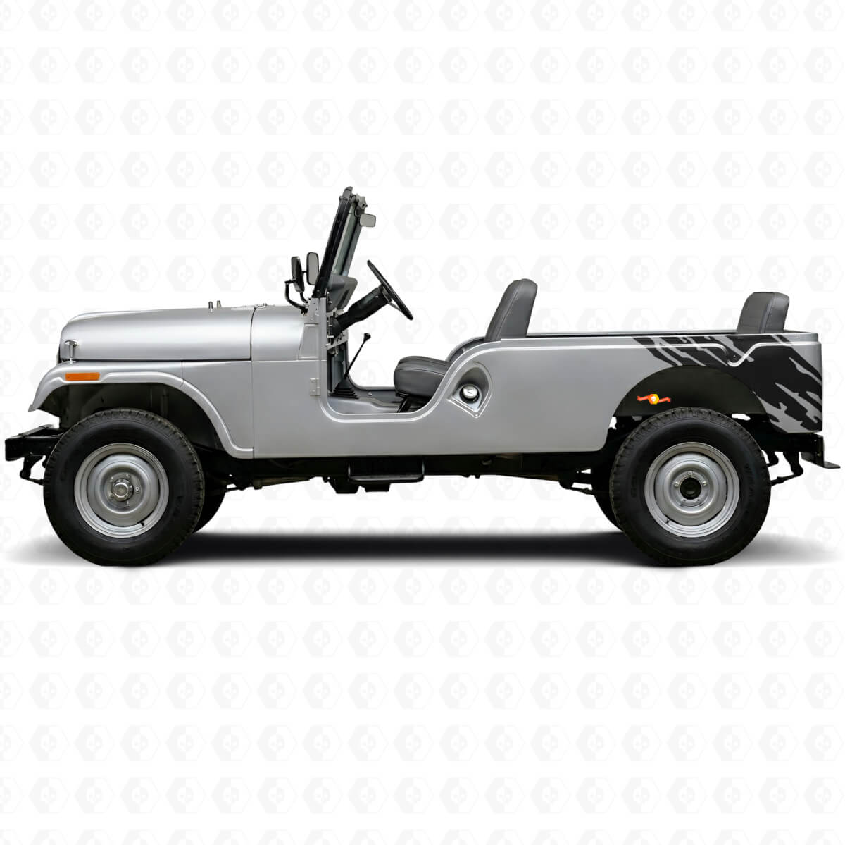 Mud Splash Graphic Rear Side Vinyl Decal for Jeep CJ-6 1955-1975