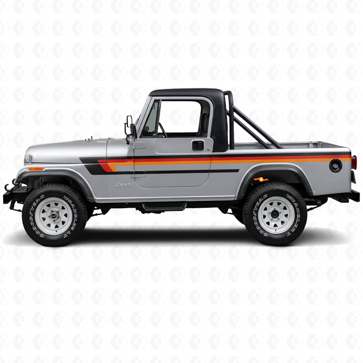 Triple Stripes Door Side Vinyl Decal for Jeep CJ-8 Scrambler 1981-1986