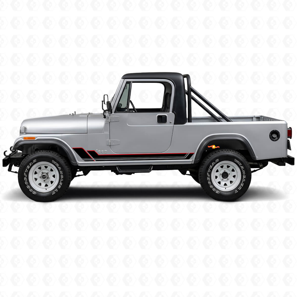 Twin Stripes Rocker Panel Vinyl Decal for Jeep CJ-8 Scrambler 1981-1986